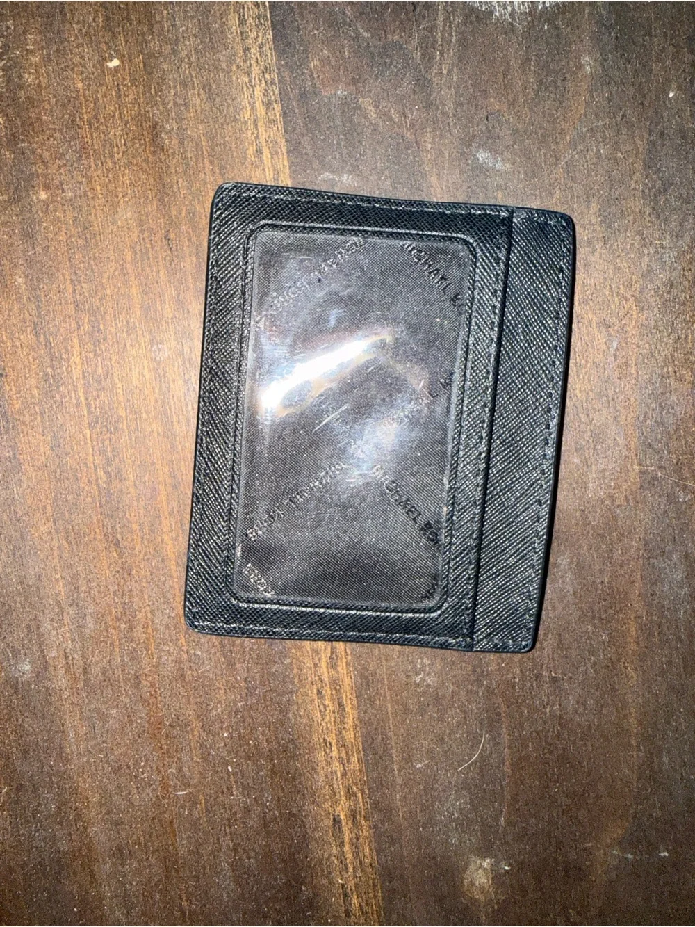 Michael Kors Black Saffiano Leather Slim Card Case with Gold Logo